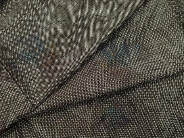 平和屋着物●本場大島紬　9マルキ　更紗枝葉文　正絹　逸品　CAAV6774vf