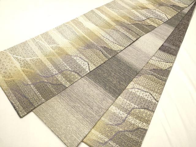 平和屋着物●両面　全通柄袋帯　本泥染　霞文　さが美扱い　正絹　逸品　CAAV6806hy