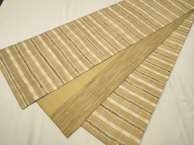 平和屋着物○インド・アッサム 野蚕糸 手織 ムガシルク 全通柄袋帯