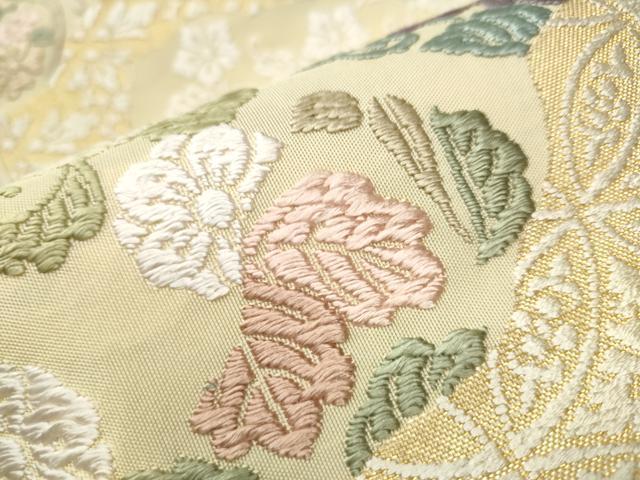 平和屋着物○つけ帯 唐織 瓢箪花文 正絹 逸品 CABA0965hy 平和屋着物