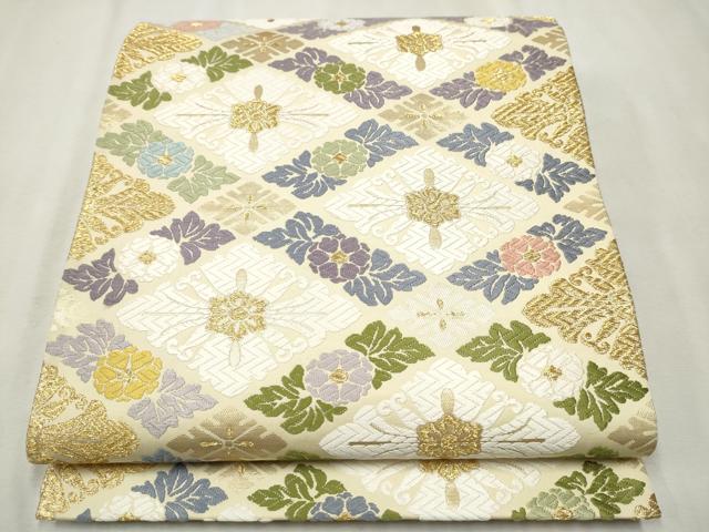 平和屋着物●六通柄袋帯　唐織　京都　唐三彩　金糸　正絹　逸品　CAAV6935hy