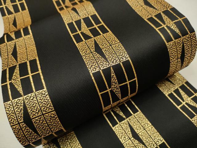 平和屋着物○西陣 両面 半幅帯 檜垣文様 証紙付き CAAV6946hy