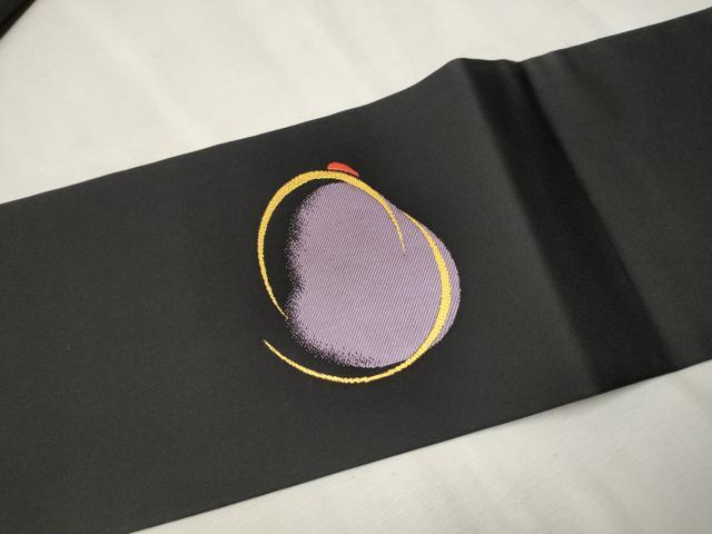 平和屋着物●九寸名古屋帯　唐織　吉祥文　黒地　正絹　逸品　CAAV7017hy 平和屋着物○九寸名古屋帯 唐織 吉祥文 黒地 正絹 逸品 CAAV7017hy