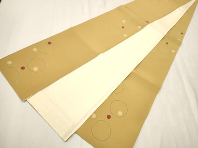平和屋着物●両面　半幅帯　丸文　正絹　逸品　CAAV7030hy