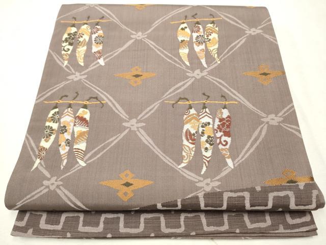 平和屋着物●六通柄袋帯　成物　正絹　逸品　CAAV7079hy