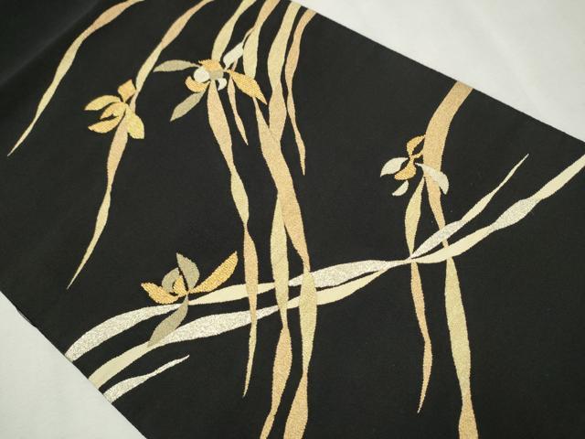 平和屋着物○爪掻き本綴れ 八寸名古屋帯 草花文 金銀糸