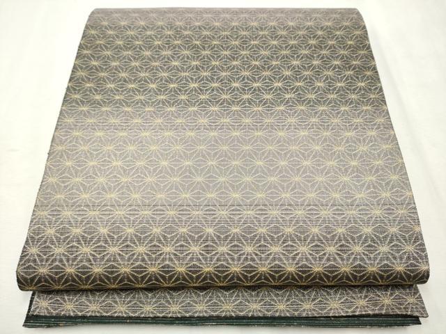 平和屋着物○両面 太鼓柄袋帯 紬地 螺鈿箔 横段吉祥文