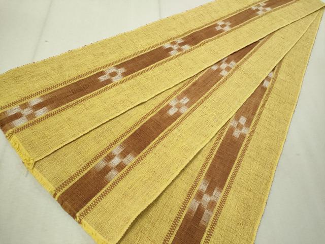 平和屋着物○沖縄県伝統工芸品 八重山ミンサー 手織り 半幅帯 綿 逸品