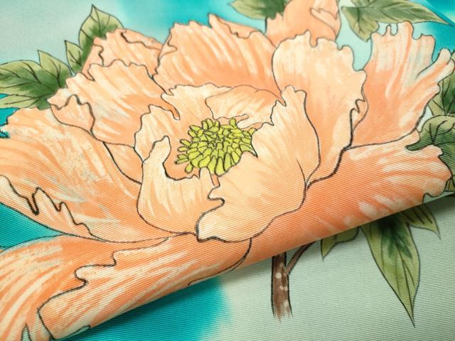 平和屋着物○瀧蒼雲 塩瀬 九寸名古屋帯 手描き 枝牡丹 正絹