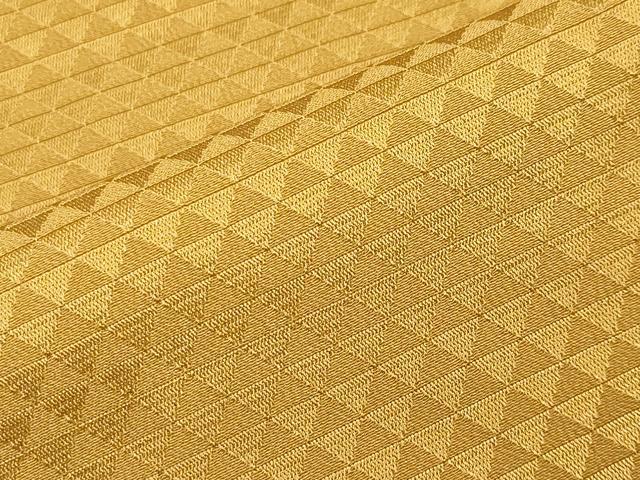 平和屋着物▽上質な色無地 単衣 鱗地紋 黄朽葉色 やまと