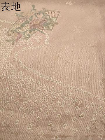 平和屋着物▽中国三大刺繍　スワトウ刺繍　訪問着　単衣　絞り　地紙重ね花唐草文　金彩　正絹　逸品　CAAV8876gh_6