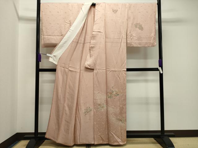 平和屋着物▽中国三大刺繍　スワトウ刺繍　訪問着　単衣　絞り　地紙重ね花唐草文　金彩　正絹　逸品　CAAV8876gh_1