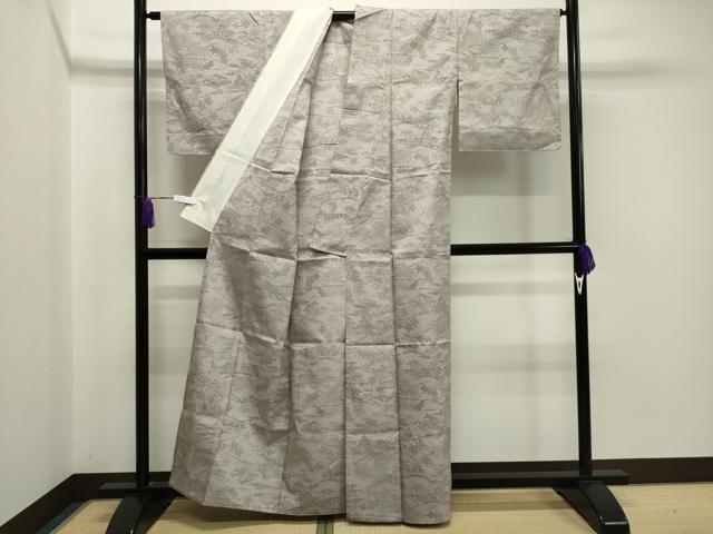 平和屋着物▽本場大島紬 単衣 風景花文 正絹 逸品 CAAV8878gh 平和屋