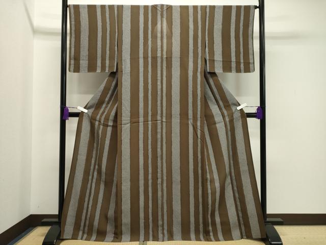 平和屋着物▽上質な小紋 単衣 鹿の子間道 正絹 逸品 未使用