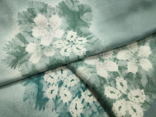 平和屋着物▽上質な小紋　単衣　舞花文　正絹　逸品　未使用　CAAV8883gh