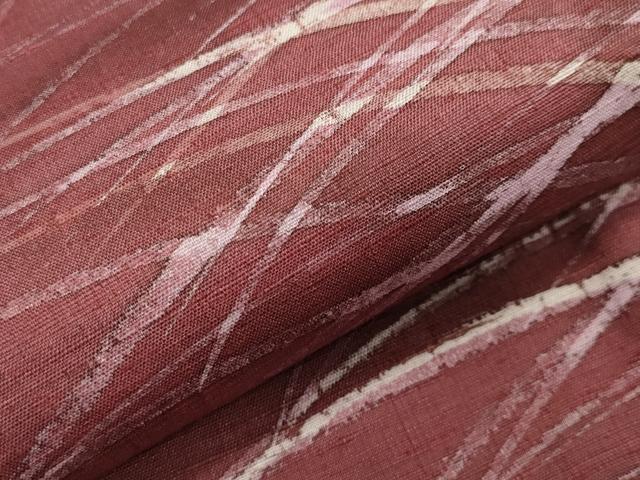 平和屋着物▽上質な小紋 単衣 紬地 ろうけつ染め 芝草文 正絹 逸品