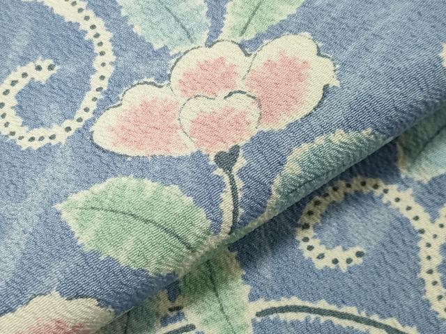 平和屋着物▽小紋　単衣　花唐草文　洗える着物　CAAV8892gh 平和屋着物▽小紋 単衣 花唐草文 洗える着物 CAAV8892gh