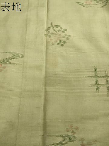 平和屋着物▽上質な紬 単衣 花鳥文 正絹 逸品 CAAV8901gh