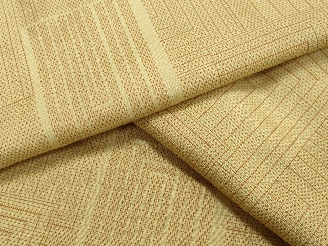 平和屋着物▽上質な紬　単衣　色紙重ね吉祥文　正絹　逸品　CAAV8905gh