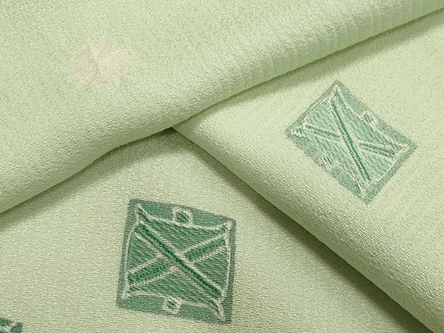 平和屋着物▽上質な小紋　単衣　絞り　糸巻き　正絹　逸品　未使用　CAAV8908gh