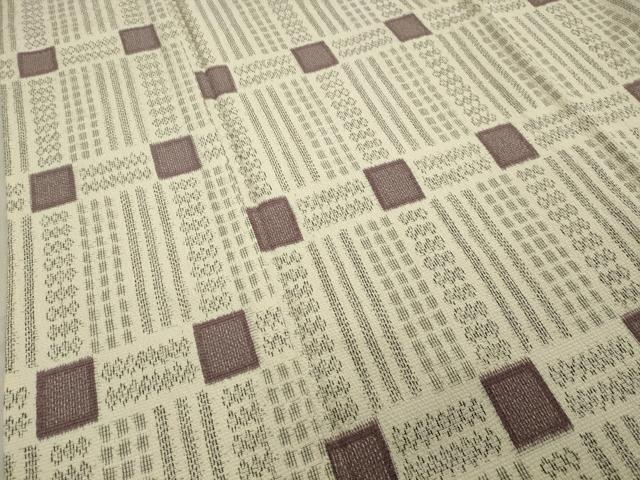 平和屋着物▽本塩沢 単衣 立涌文 正絹 逸品 AAAY9434jh