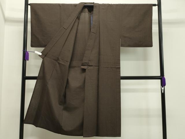 平和屋着物▽男性 紬 単衣 格子柄 正絹 逸品 CAAV8971gh