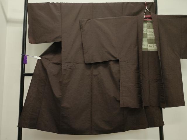 平和屋着物▽男性　紬　単衣　アンサンブル　霞文　正絹　逸品　CAAV8990gh