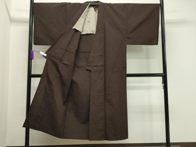 平和屋着物▽男性　紬　単衣　アンサンブル　霞文　正絹　逸品　CAAV8990gh_1
