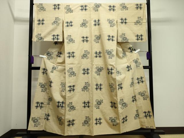 平和屋着物○上質な紬 辻が花 絞り 舞花文 正絹 逸品 未使用 AAAY9058ck