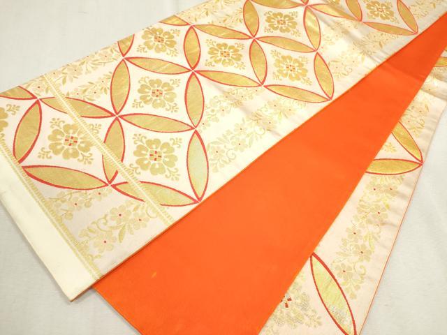 平和屋着物∵女の子　十三参り　子供　祝着・袋帯セット　絞り　雲取り枝花文　逸品　CAAV9301ze_5