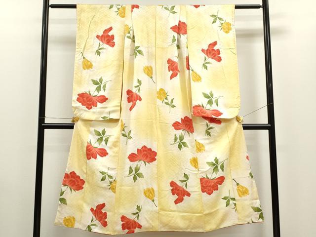 平和屋着物∵女の子 十三参り 子供 祝着 枝花文 暈し染め 金彩 逸品