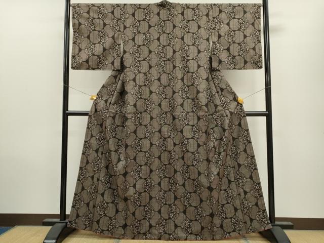 平和屋着物□本場大島紬 7マルキ 幾何学文 胴抜き仕立て 正絹 逸品