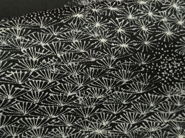 平和屋着物○訪問着 刺繍 松花文 黒地 正絹 逸品 CAAV9348ze