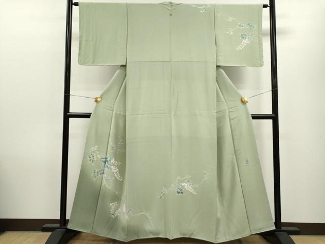 平和屋着物●訪問着　友禅　作家物　藤　暈し染め　正絹　逸品　CAAV9350ze