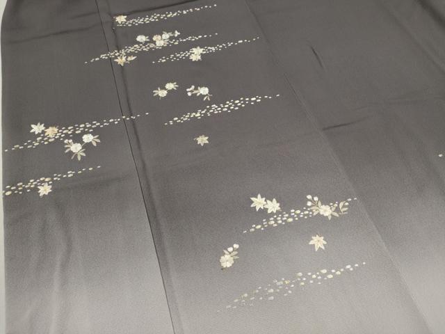 平和屋着物○訪問着 総刺繍 駒刺繍 舞花文 暈し染め 金糸 正絹 逸品