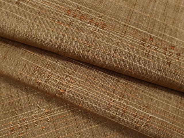 平和屋着物●上質な紬　花織　霞吉祥文　正絹　逸品　CAAV9367ze