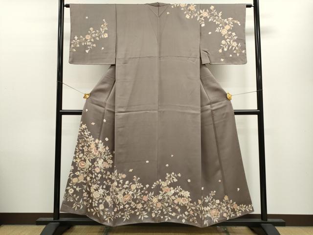 平和屋着物●訪問着　更紗草花文　金彩　正絹　逸品　未使用　CAAV9379ze