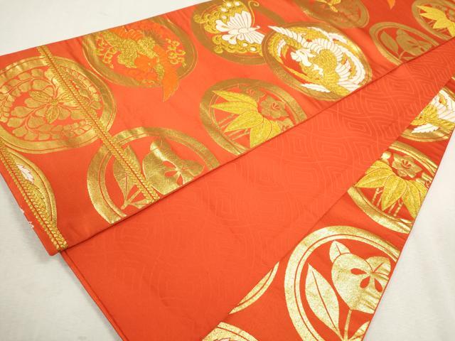 平和屋着物∵女の子　十三参り　子供　祝着・長襦袢・袋帯セット　駒刺繍　亀甲舞蝶菊文　金彩　逸品　CAAV9403ze_7