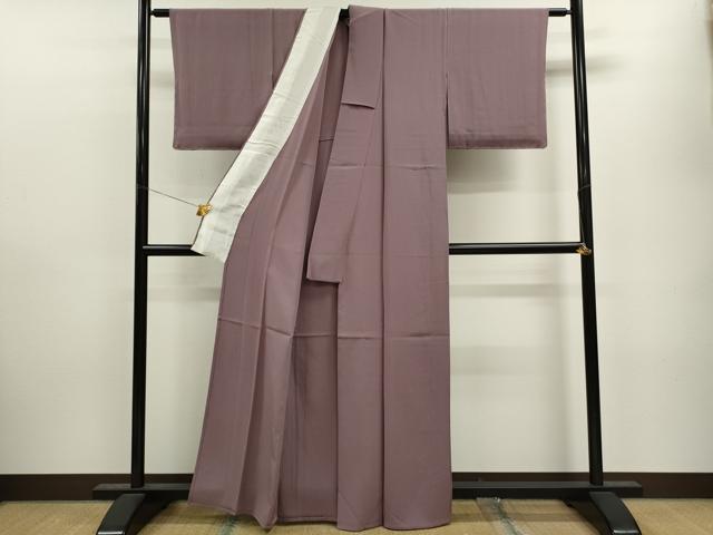 平和屋着物▽上質な色無地 単衣 岩井茶色 正絹 逸品 未使用