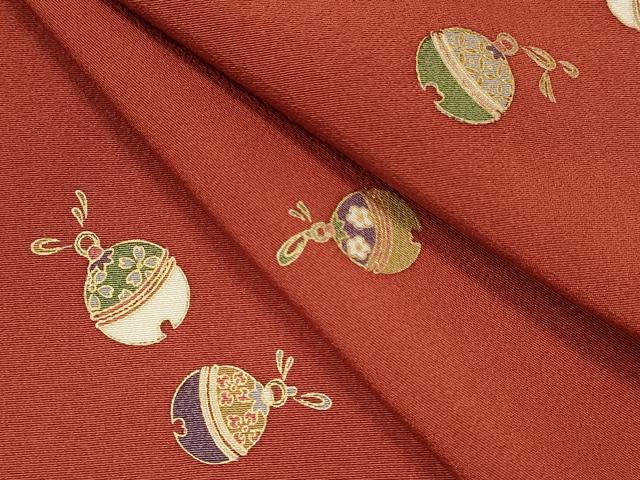 平和屋着物▽上質な小紋　単衣　鈴　金彩　正絹　逸品　CAAV9418ze