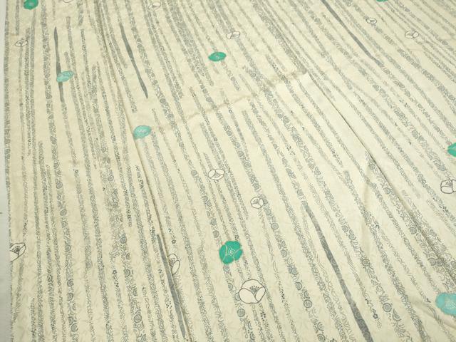 平和屋着物▽上質な小紋 単衣 舞花文 金彩 正絹 逸品 CAAV9422ze