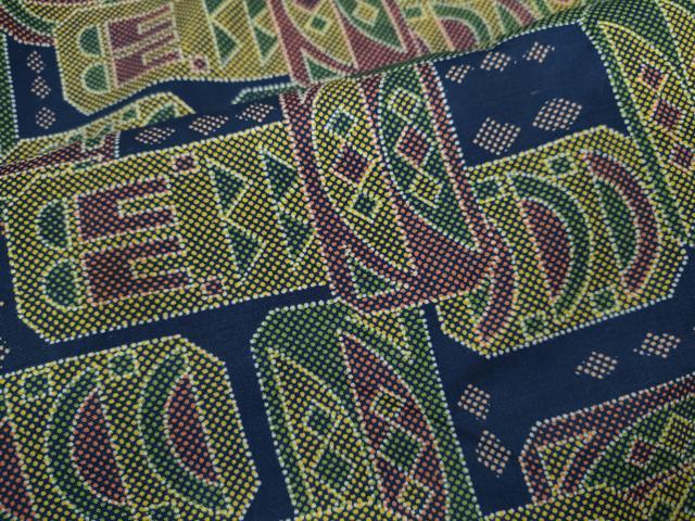 平和屋着物▽大島紬　単衣　吉祥文　正絹　逸品　CAAV9448ze 平和屋着物▽大島紬 単衣 吉祥文 正絹 逸品 CAAV9448ze