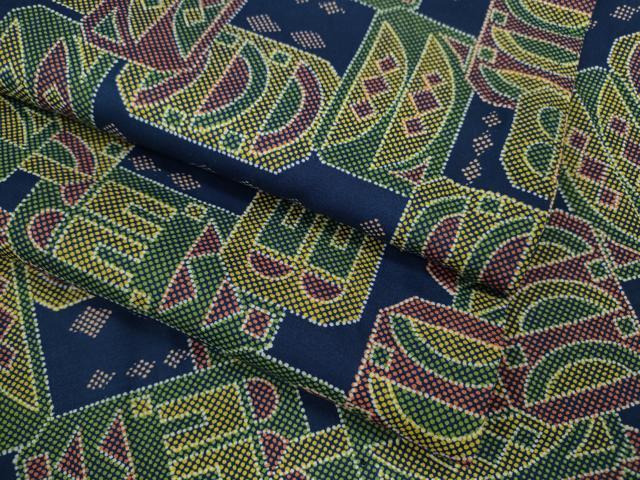 平和屋着物▽大島紬　単衣　吉祥文　正絹　逸品　CAAV9448ze