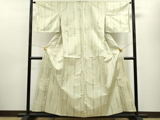 平和屋着物▽上質な紬 単衣 100亀甲 縦枠吉祥文 正絹