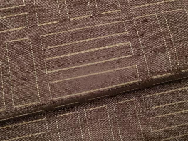 平和屋着物▽上質な紬 単衣 幾何学文様 正絹 逸品 CAAV9487ze 平和