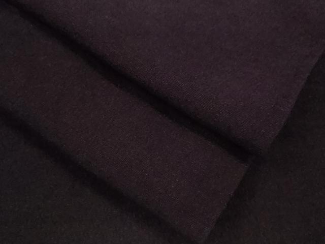 平和屋着物▽上質な色無地　単衣　御召縮緬　紫黒色　正絹　逸品　CAAV9492ze