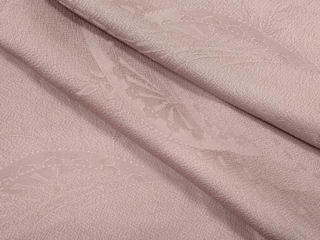 平和屋着物▽上質な色無地　単衣　片輪車笹地紋　洗柿色　正絹　逸品　CAAV9514ze