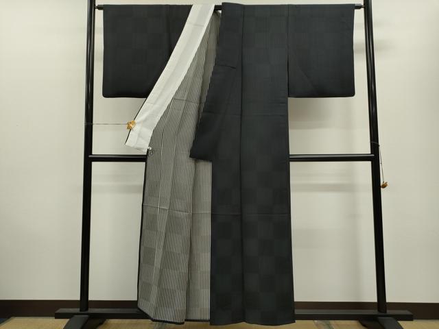 平和屋着物○江戸小紋 小花尽くし 黒地 正絹 逸品 未使用 DAAV4951ud