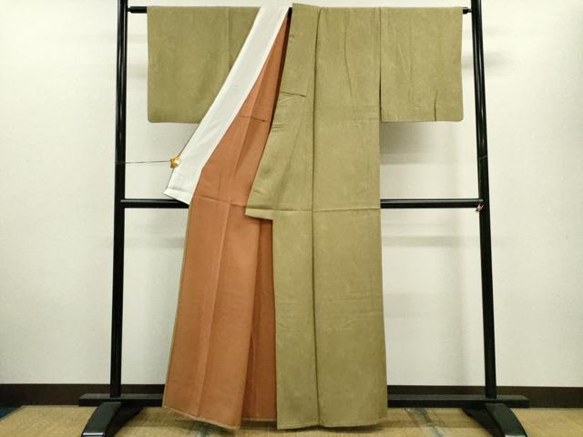 平和屋着物▽上質な小紋 単衣 墨流し文様 正絹 逸品 CAAV9519ze