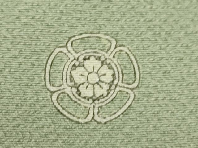 平和屋着物○上質な色無地 紗綾形地紋 柳染色 正絹 逸品 CAAW7272yc